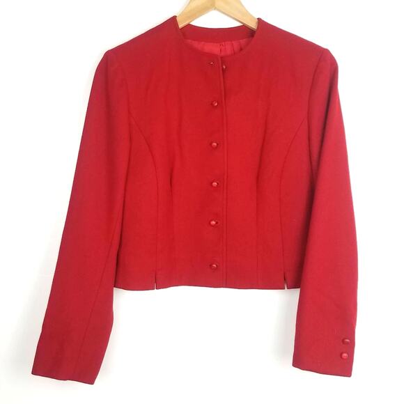 Pendleton | Vintage Red 100% Wool Cropped Jacket - Picture 1 of 4